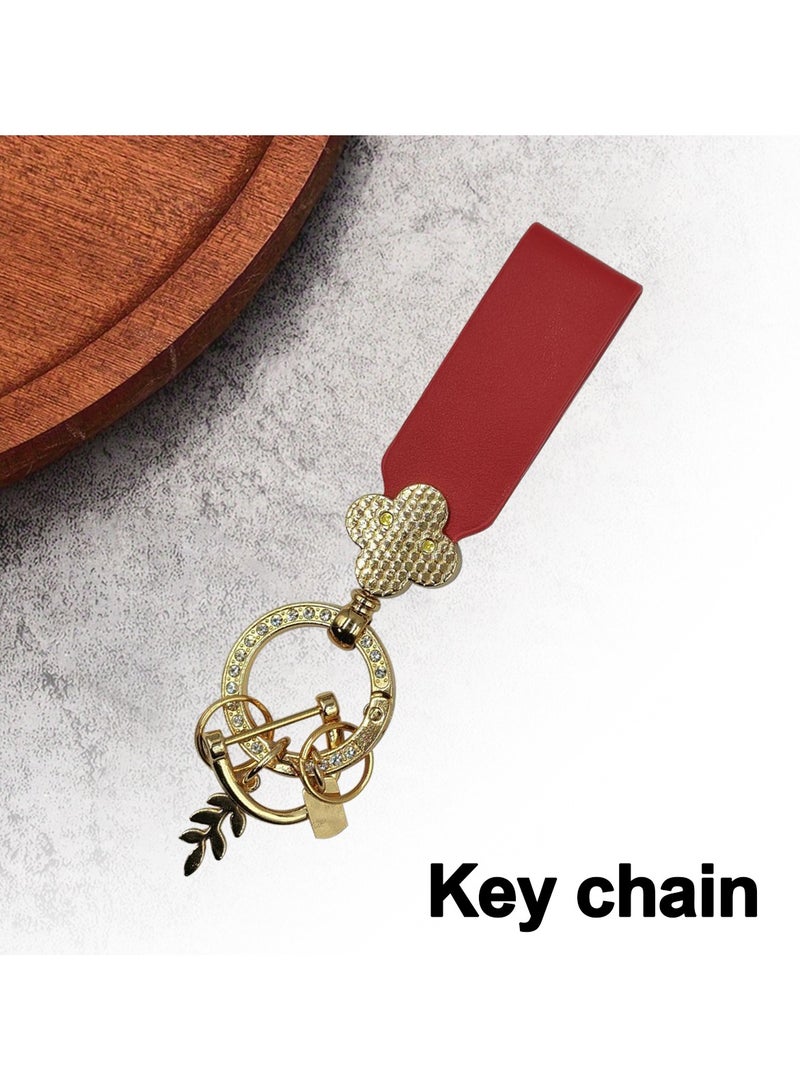 1 Pcs Car Keychain Eternal Love Key Chain PU Leather Strap Fancy Diamond For Car Home Office - Image 4