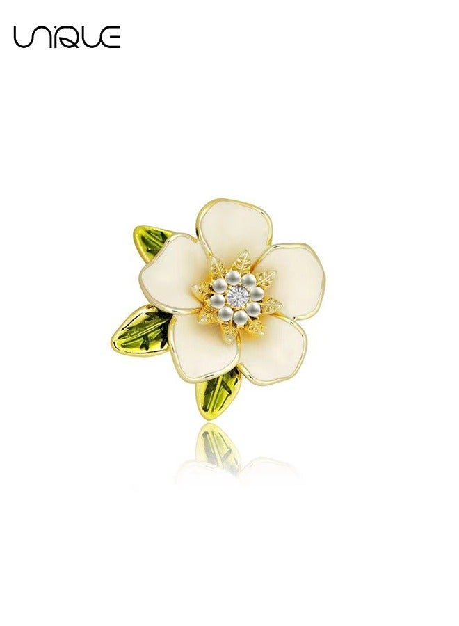 Unique Brooches - Camellia Brooches - Diamond-encrusted Pearl Brooches - Fashion Simplicity - Clothing Enamel Pin Backpack Hat Decoration - Image 1