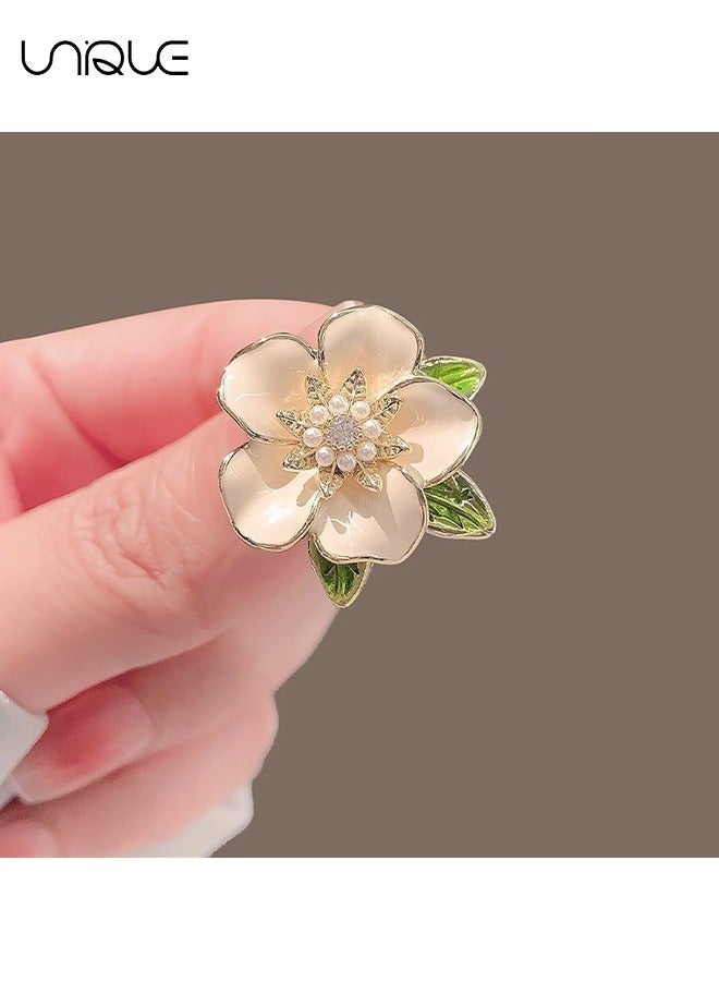 Unique Brooches - Camellia Brooches - Diamond-encrusted Pearl Brooches - Fashion Simplicity - Clothing Enamel Pin Backpack Hat Decoration - Image 4