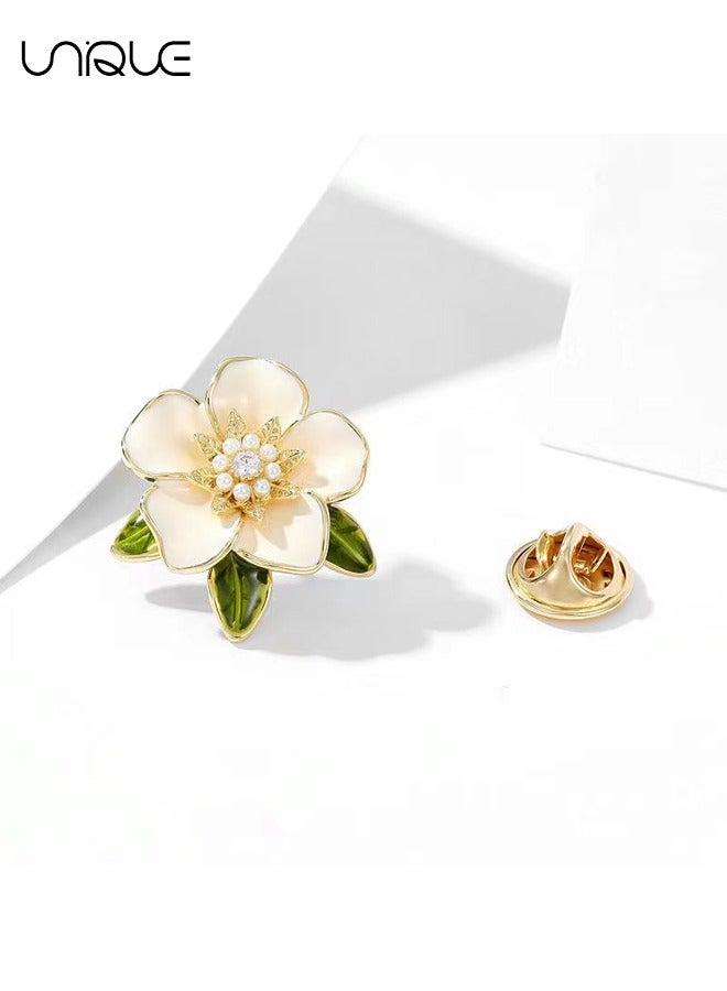 Unique Brooches - Camellia Brooches - Diamond-encrusted Pearl Brooches - Fashion Simplicity - Clothing Enamel Pin Backpack Hat Decoration - Image 3