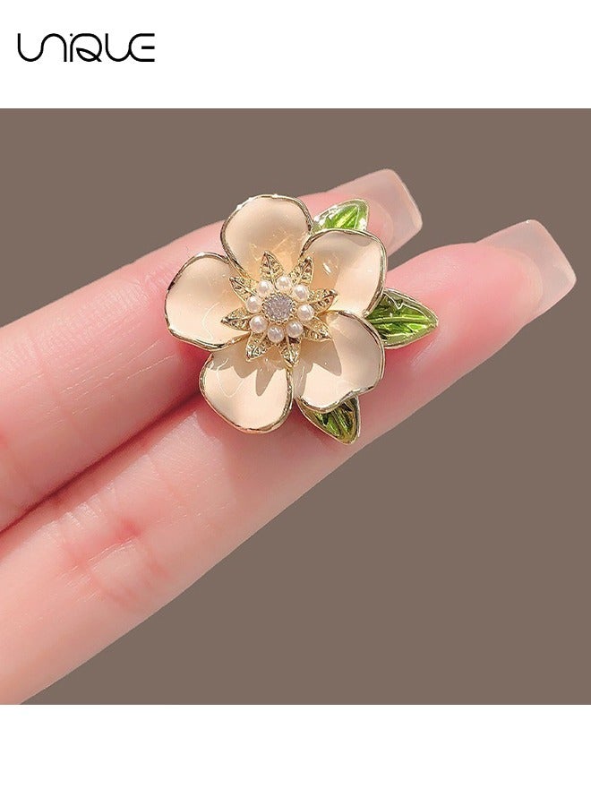 Unique Brooches - Camellia Brooches - Diamond-encrusted Pearl Brooches - Fashion Simplicity - Clothing Enamel Pin Backpack Hat Decoration - Image 5