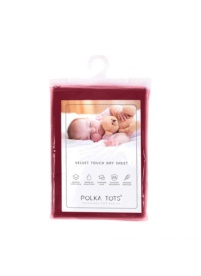 Polka Tots POLKA TOTS Waterproof & Reusable Baby Bed Protector Absorbent Mat Dry Sheet for New Born Infants, Pack of 2 (Maroon & Mint, 100 X 140 CM, Large)  - Image 5