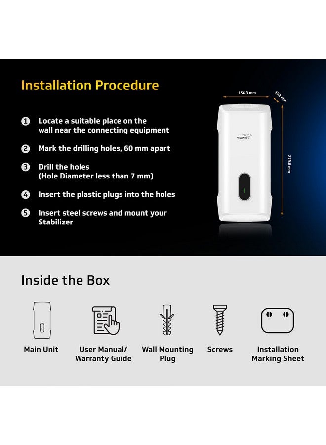 V-Guard Trior i500 AC Stabilizer for 2 ton Inverter AC | Intelligent Time Delay System | Energy Efficient Design | Convenient LED Indicator | 3 Year Warranty by V-Guard | Working Range 170-270 VAC - Image 5
