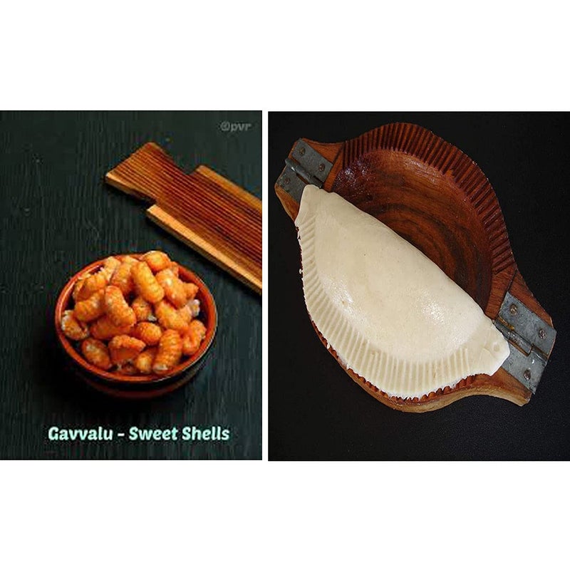 Shiv SHIV Home World Board for PastaGavvalu Sweet Maker Wooden BoardGavvala Peeta ChekkaSweet ShellsAnd GujiyaGujia Karanji Maker Mould Cutter Sacha MachineKarjjikaya Maker  - Image 4