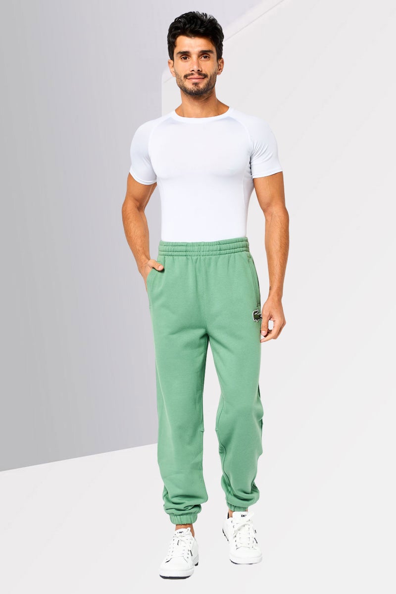 LACOSTE Men Relaxed Fit Embroidered Logo Sweatpants, Green - Image 2