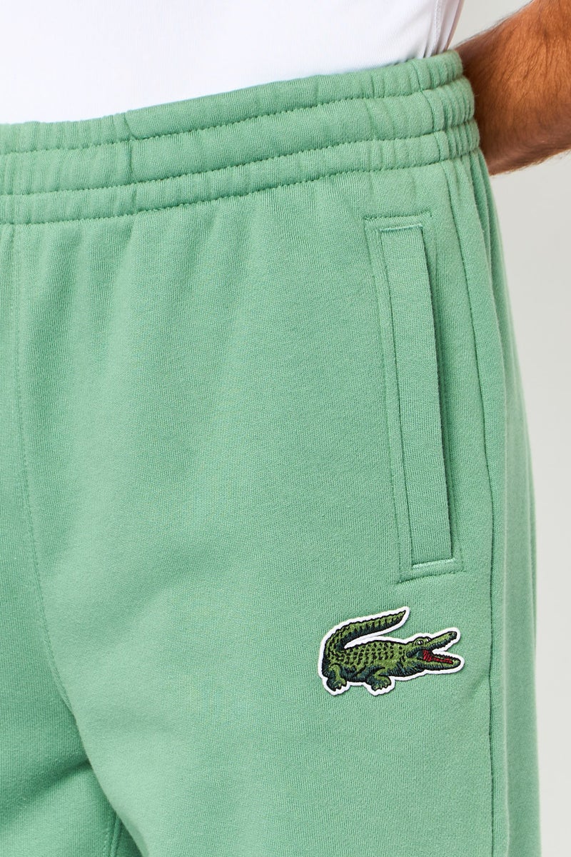LACOSTE Men Relaxed Fit Embroidered Logo Sweatpants, Green - Image 3