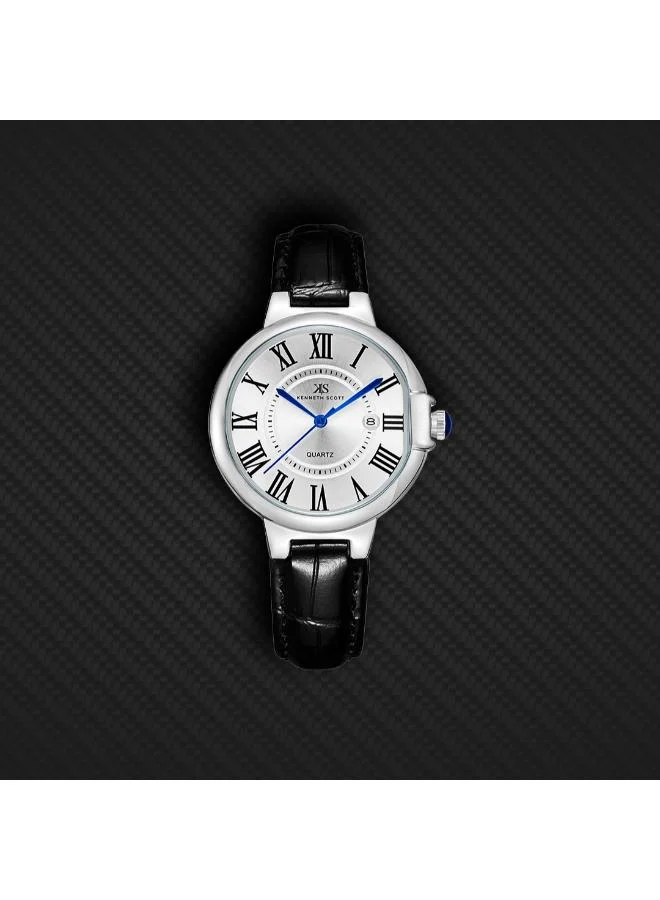 Kenneth Scott  Women's Genuine Leather Analog Watch K23553-SLBW - 32 mm for Women | Best Price UAE