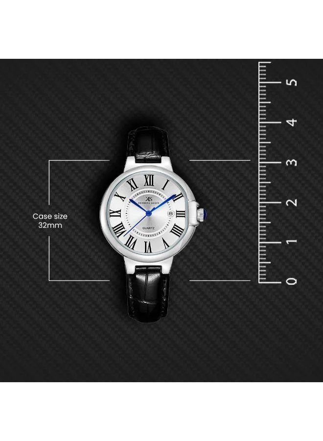 Kenneth Scott  Women's Genuine Leather Analog Watch K23553-SLBW - 32 mm for Women | Best Price UAE