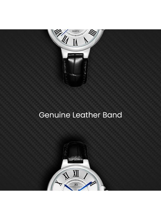 Kenneth Scott  Women's Genuine Leather Analog Watch K23553-SLBW - 32 mm for Women | Best Price UAE