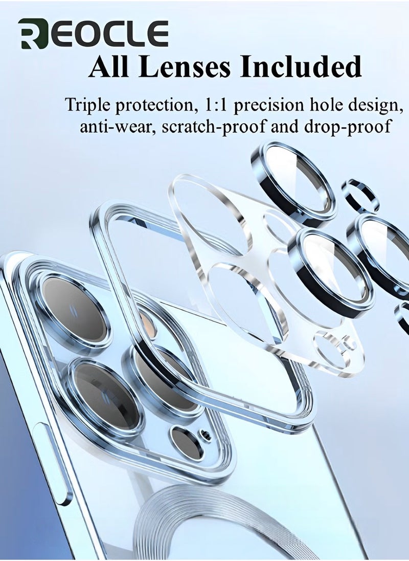 REOCLE Magnetic Case for iPhone 13 Pro Transparent Magnet Phone Case Ultra-thin iPhone 13 Pro Phone Case with Magnets Anti-scratch Shock-proof and Drop-proof Protection Without Yellowing - Image 4