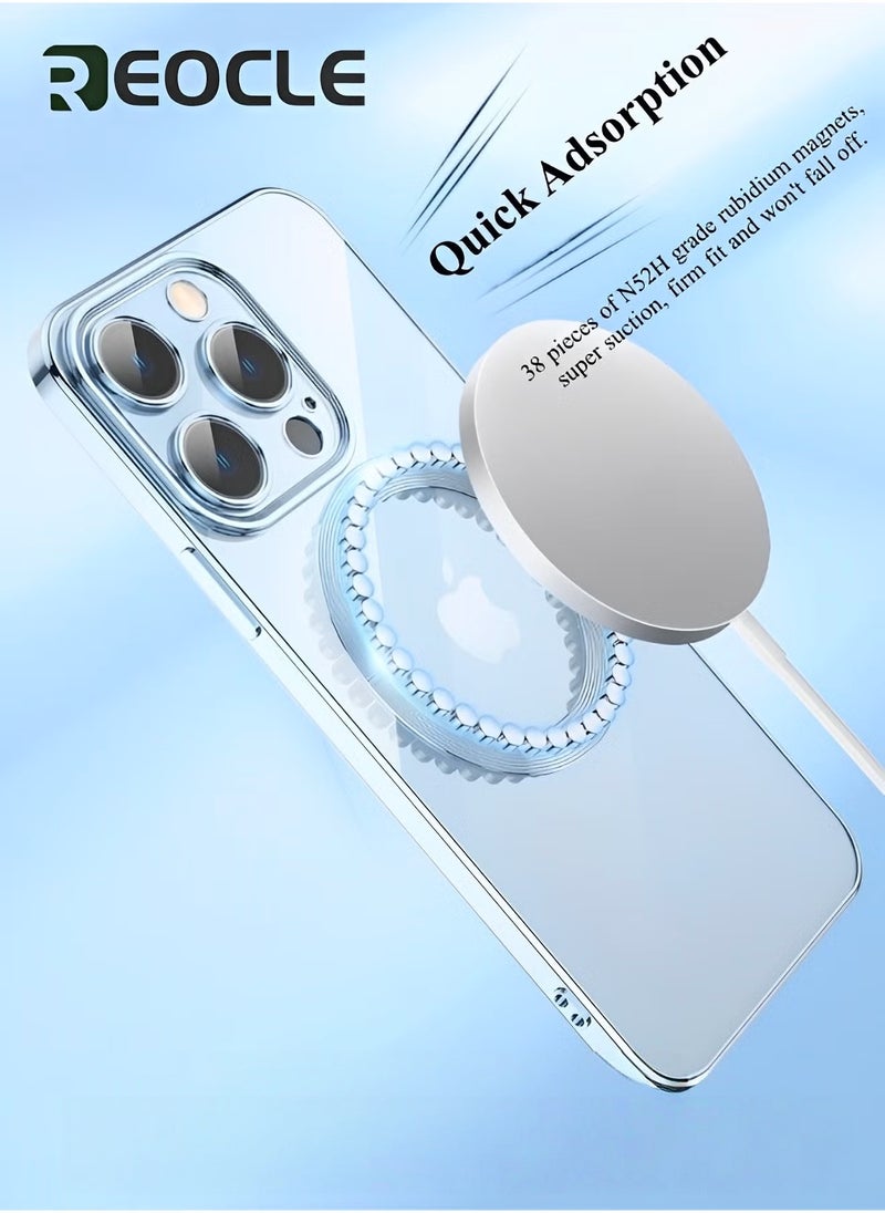 REOCLE Magnetic Case for iPhone 13 Pro Transparent Magnet Phone Case Ultra-thin iPhone 13 Pro Phone Case with Magnets Anti-scratch Shock-proof and Drop-proof Protection Without Yellowing - Image 3