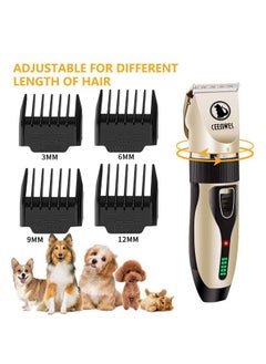 Ceenwes Power Display Dog Clippers Cordless Dog Grooming Kit Professional Horse Clippers Detachable Blade With 4 Comb Guides, Low Noise Pet Clippers Rechargeable Pet Grooming Tools For Dogs Cats Pets  - Image 4