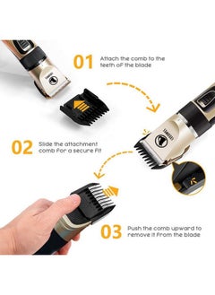 Ceenwes Power Display Dog Clippers Cordless Dog Grooming Kit Professional Horse Clippers Detachable Blade With 4 Comb Guides, Low Noise Pet Clippers Rechargeable Pet Grooming Tools For Dogs Cats Pets  - Image 2