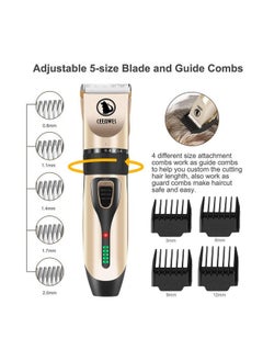 Ceenwes Power Display Dog Clippers Cordless Dog Grooming Kit Professional Horse Clippers Detachable Blade With 4 Comb Guides, Low Noise Pet Clippers Rechargeable Pet Grooming Tools For Dogs Cats Pets  - Image 3
