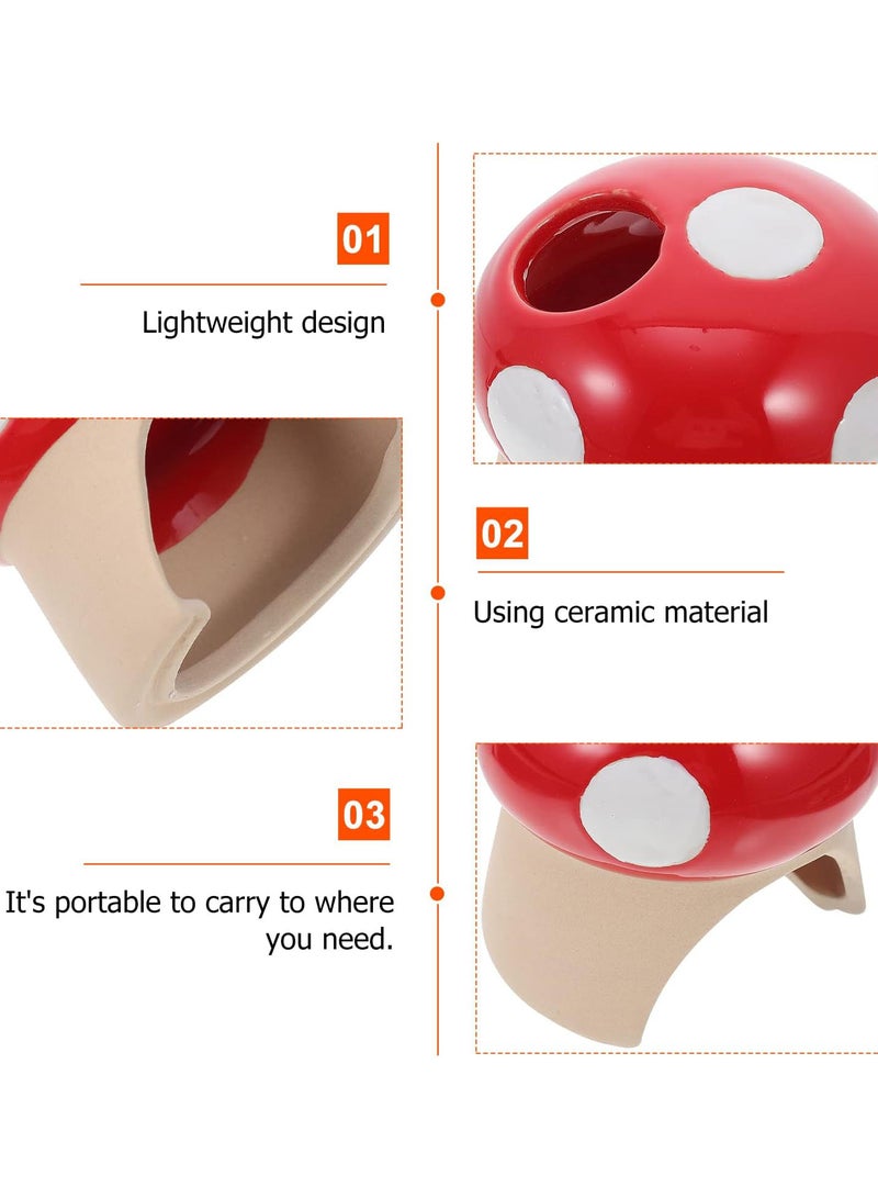 GGOOT Pet Hideout Hut Ceramic Hamster House Pet Mushroom House Cooling Hamster Nest - Image 4