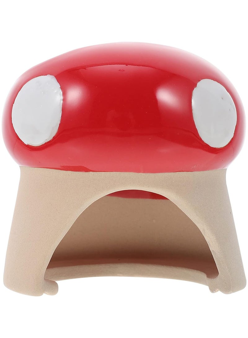 GGOOT Pet Hideout Hut Ceramic Hamster House Pet Mushroom House Cooling Hamster Nest - Image 1