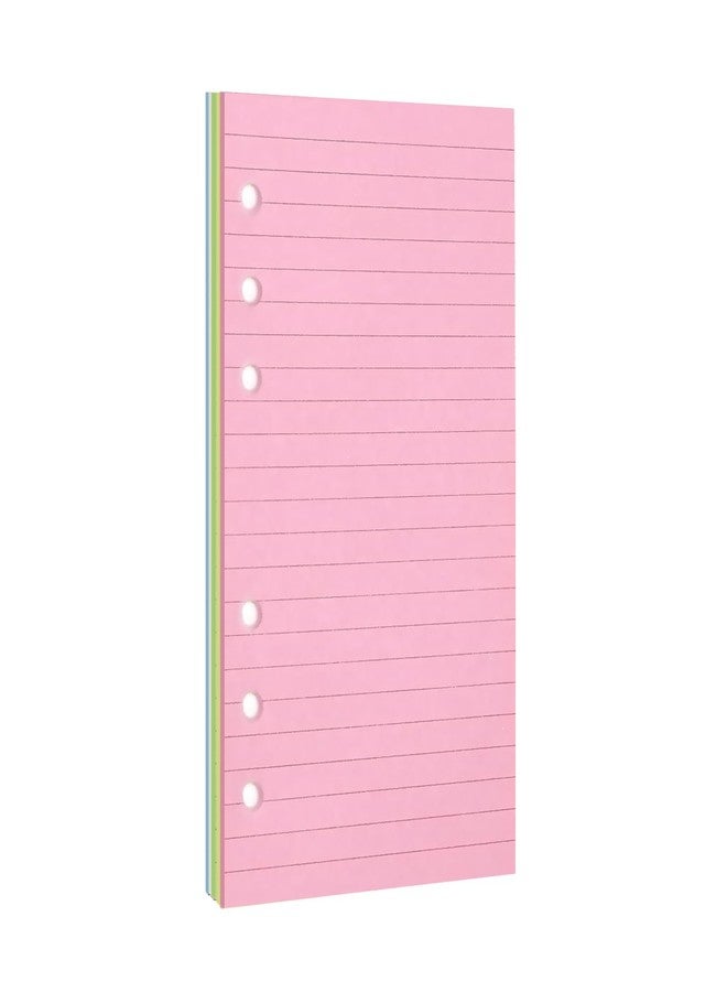 Mafegu Horizontal Line Blank Journal Fillers for 6-Ring Binder Blank Fillers A6 Planner Inserts,50 Sheets/100 Pages,5-Colors - Image 1