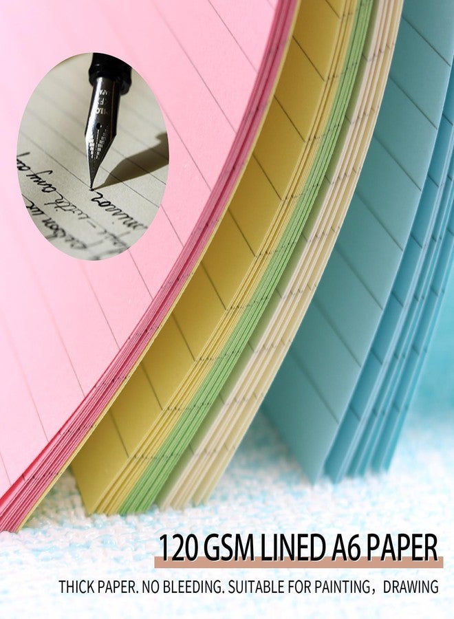 Mafegu Horizontal Line Blank Journal Fillers for 6-Ring Binder Blank Fillers A6 Planner Inserts,50 Sheets/100 Pages,5-Colors - Image 4