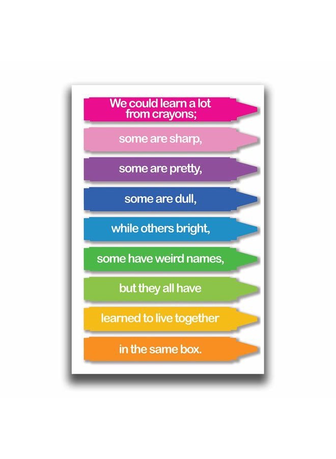 JSC 385 We Could Learn A Lot from Crayons Classroom Poster | 18-Inches by 12-Inches | Premium 100lb Gloss Poster Paper - Image 1