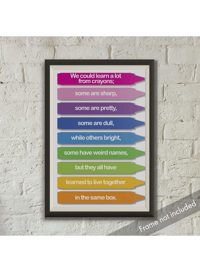 JSC 385 We Could Learn A Lot from Crayons Classroom Poster | 18-Inches by 12-Inches | Premium 100lb Gloss Poster Paper - Image 4
