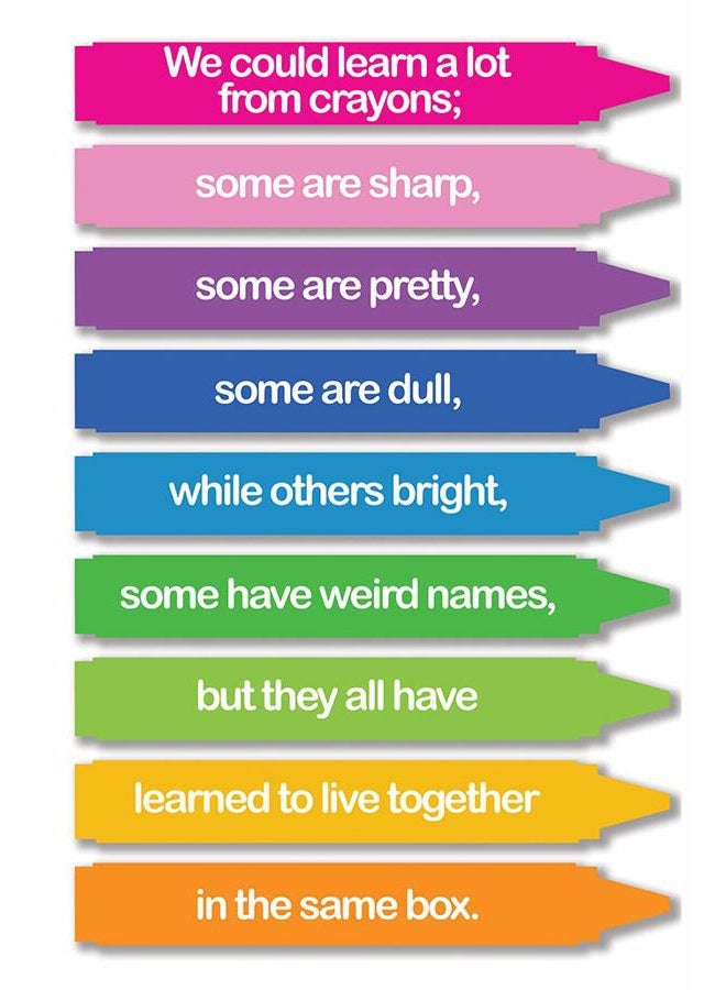 JSC 385 We Could Learn A Lot from Crayons Classroom Poster | 18-Inches by 12-Inches | Premium 100lb Gloss Poster Paper - Image 2