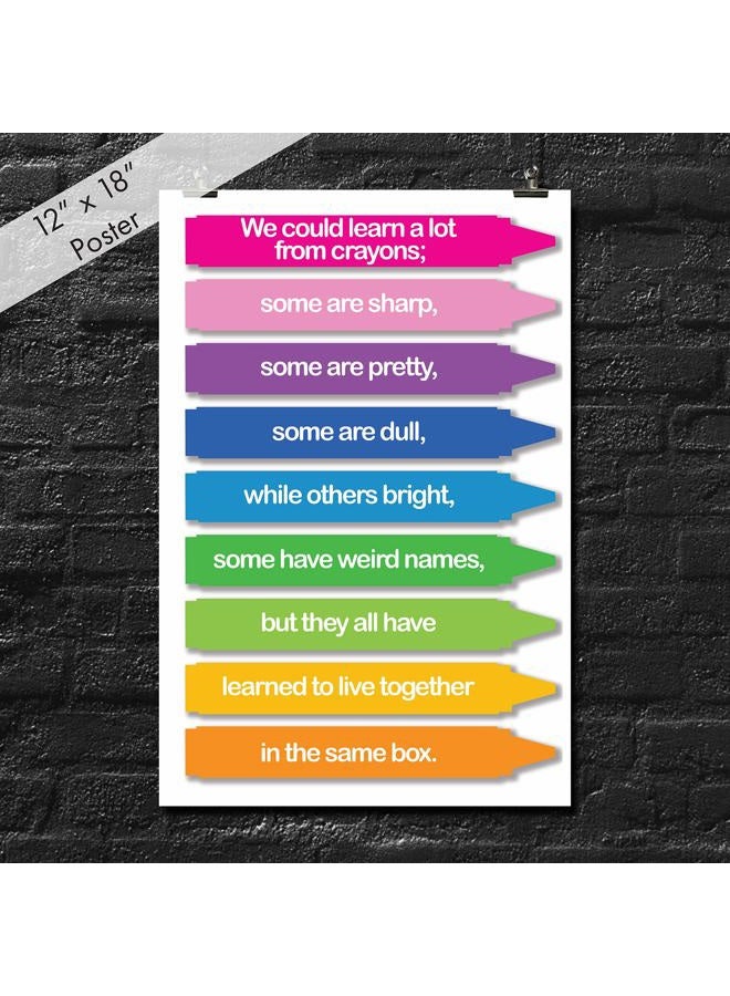 JSC 385 We Could Learn A Lot from Crayons Classroom Poster | 18-Inches by 12-Inches | Premium 100lb Gloss Poster Paper - Image 3