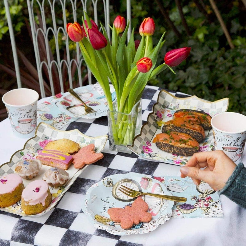 Talking Tables Alice In Wonderland Party Supplies | Paper Serving Platter | Great For Mad Hatter Tea Party, Birthday Party And Baby Shower | 4 Count - Image 4
