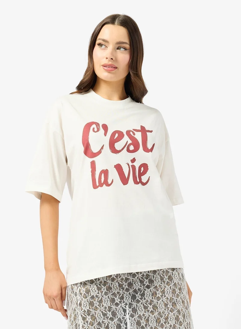 Ginger Cotton Oversize Graphic T-shirt