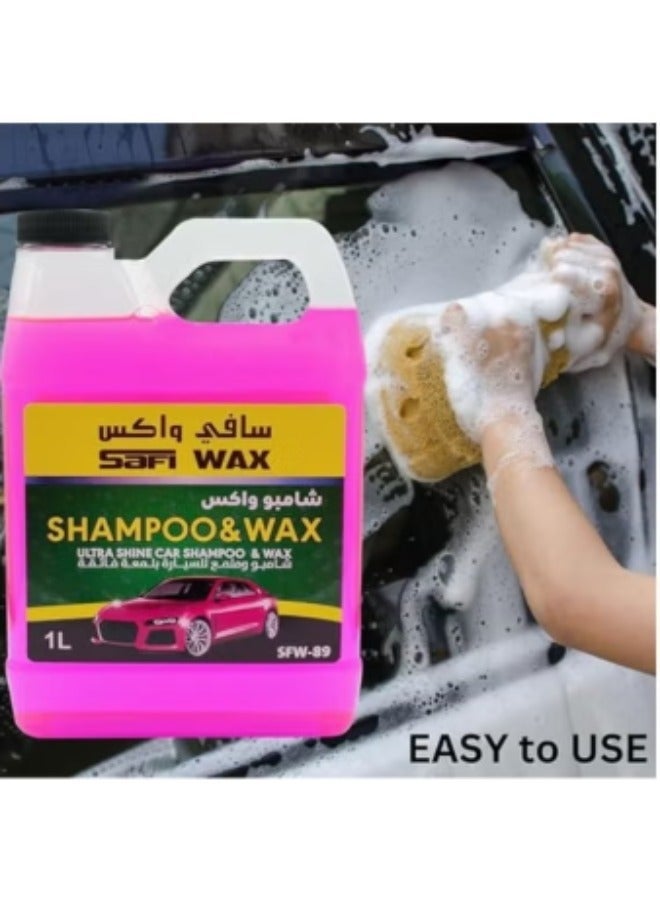 Safi Wax Ultra Shine Car Shampoo & Wax – Deep Cleaning Car Wash with Wax Protection – 1L  (PINK) - Image 3