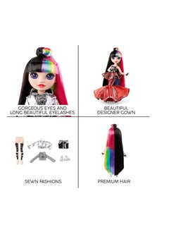 RAINBOW HIGH 2021 Jett Dawson Collector Fashion Doll With Black And Rainbow Hair | 2 Designer Outfits To Mix & Match Accessories | Gift For Kids & Collectors | Toys For Kids Ages 6  To 12 Years  - Image 5