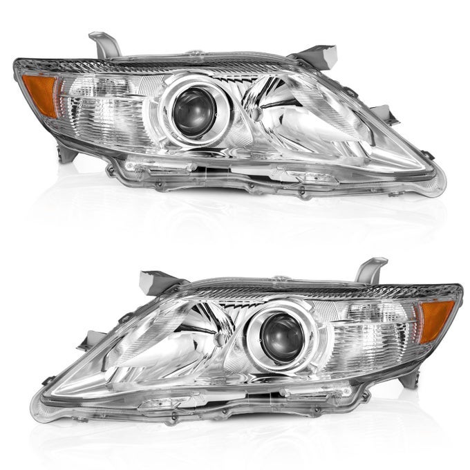 Headlights Assembly For 2010 2011 Toyota Camry 4Door Sedan Only Fits Us Version Does Not Fit Hybrid Models Headlight Compatible With 10 11 Camry Headlamp Replacement Chrome Housing