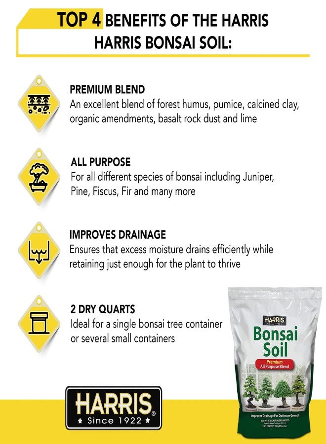 Harris Bonsai Soil, All Purpose Premium Blend for Outstanding Growth, 2qt - Image 2