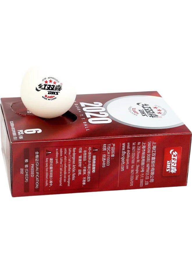 DHS Tokyo Competition Top Three-Star Dj40+ Official Match Balls, White, 6-Pack - Image 3