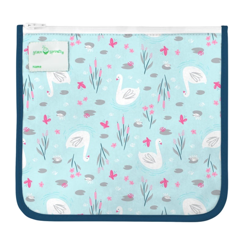 green sprouts Reusable Insulated Sandwich Bags (2 Pack) | Holds Food, Utensils, Wipes & More | Keeps Food Fresh | Food-Safe, Waterproof, Easy-Clean Material - Image 3