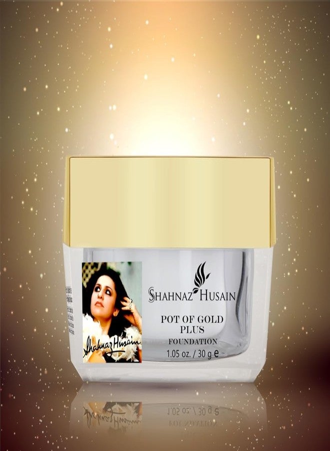 Shahnaz Husain Pot Of Gold Plus Foundation | Enriched With Pure Gold | Smooth Finish & Youthful Glow | 30g - Image 3