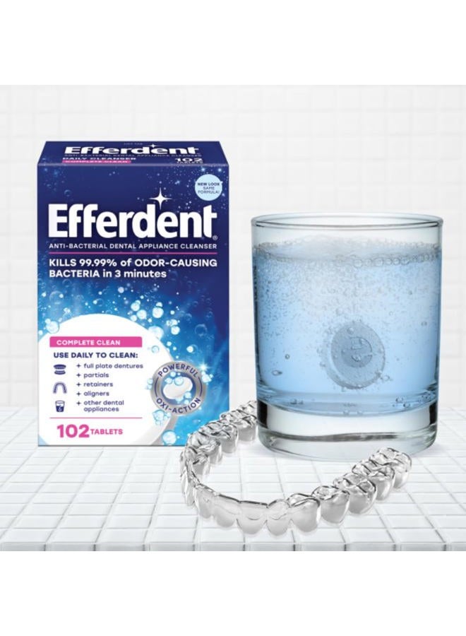 Efferdent Anti-Bacterial Dental Appliance Daily Cleanser, Complete Clean, 102 Tablets - Image 5