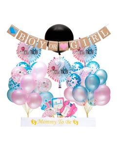 Baby Gender Reveal Party Supplies Pink and Blue Balloon Photo Props Boy or Girl Mommy to Be Sash Baby Shower Decorations
