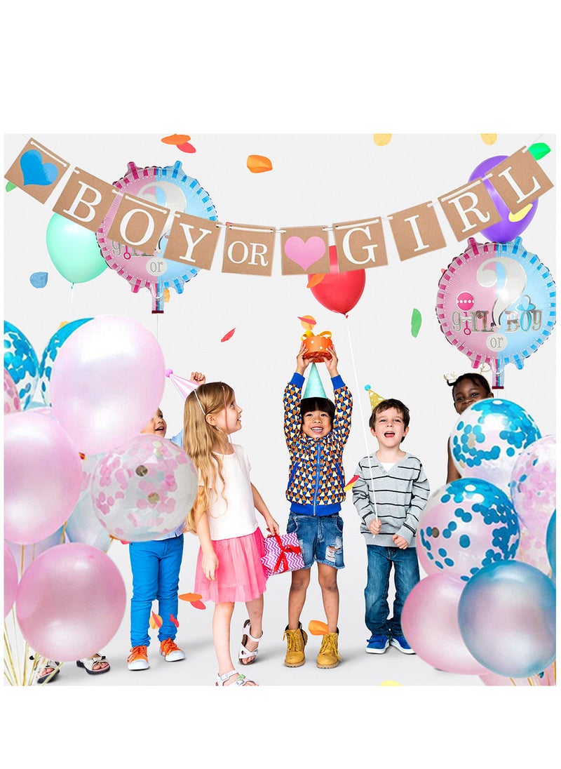 Generic - Baby Gender Reveal Party Supplies Pink and Blue Balloon Photo Props Boy or Girl Mommy to Be Sash Baby Shower Decorations - Image 1