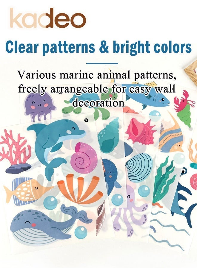 kadeo Ocean Animal Wall Stickers for Kids Room, Underwater Sea Creatures Wall Decals, Nursery, Baby Room, Bedroom Decoration, Peel and Stick, Removable Waterproof Wall Art - Image 3