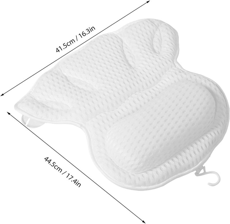 Beavorty Bath Pillow for Tub, Machine Washable Mesh Back Bath Pillow with Neck and Head Support, Non-Slip Bathtub Cushion for Relaxing Spa and Adult Bathing Experience - Image 2