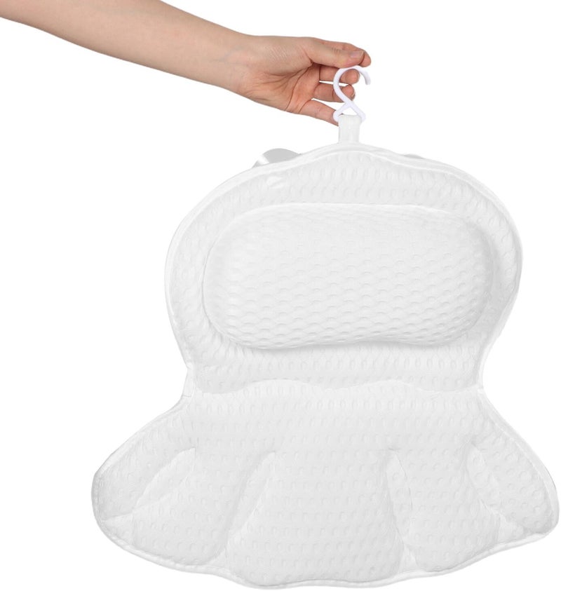 Beavorty Bath Pillow for Tub, Machine Washable Mesh Back Bath Pillow with Neck and Head Support, Non-Slip Bathtub Cushion for Relaxing Spa and Adult Bathing Experience - Image 4