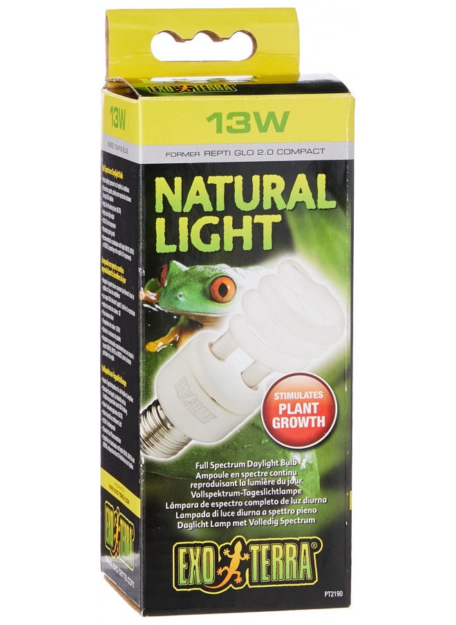 Exo Terra Exo Terra Repti-Glo 2.0 Compact Fluorescent Full Spectrum Terrarium Lamp, 13-Watt (Natural Light)  - Image 1