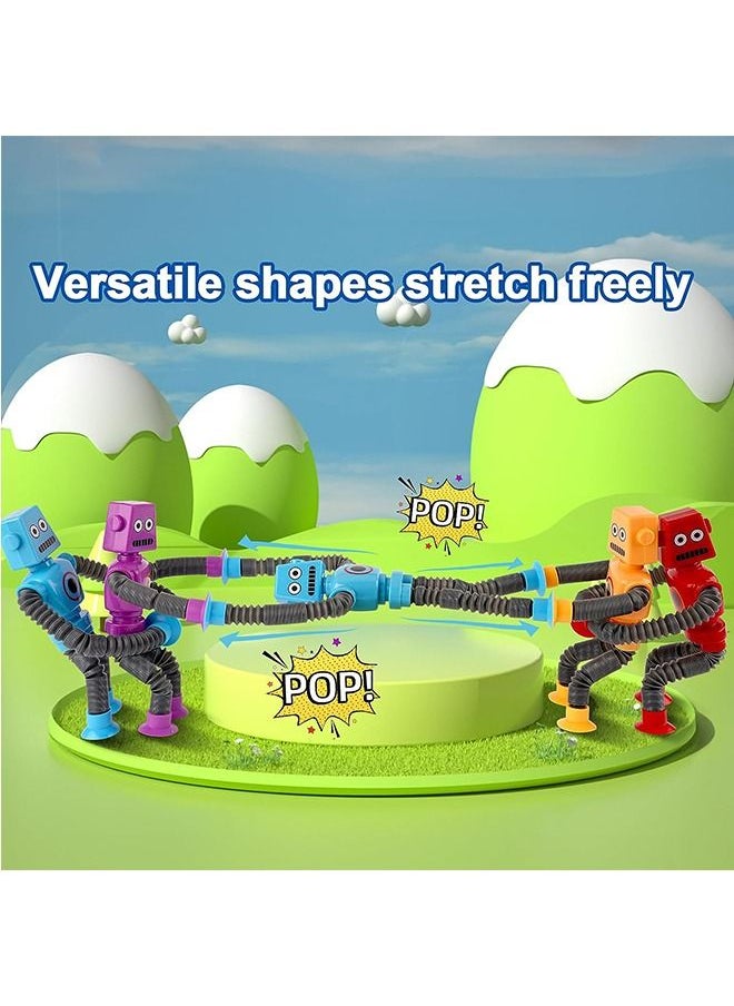 4Pcs Pop Tubes Robotics Fidget Tubes Sensory Toys Set Toddler Sensory Toys Imaginative Play Stimulating Creative Learning Robotics Pop Tubes