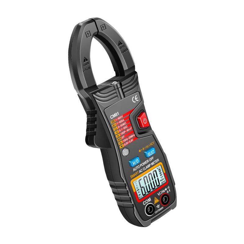 Digital Clamp Meter Auto-ranging Dc Ac Current Tester Voltage Meter with LCD Display for Electrical Testing and Appliance Repair, Black, Battery Not Included - Image 1