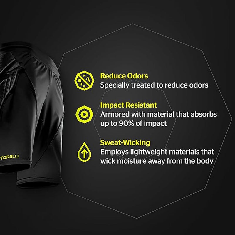 Storelli ExoShield Goalkeeper Shorts, High-Impact Protection, Sweat-Wicking, Breathable Athletic Shorts for Soccer - Image 3