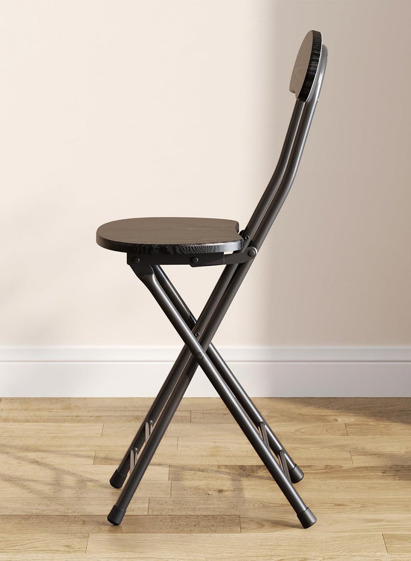 Taimi 2-Piece Folding Chair with Metal Frame and Backrest, Modern Design Dining Chair, Portable Chair for Indoor and Outdoor Use Ideal for Home, Picnics, Fishing, and Camping - Black - Image 4