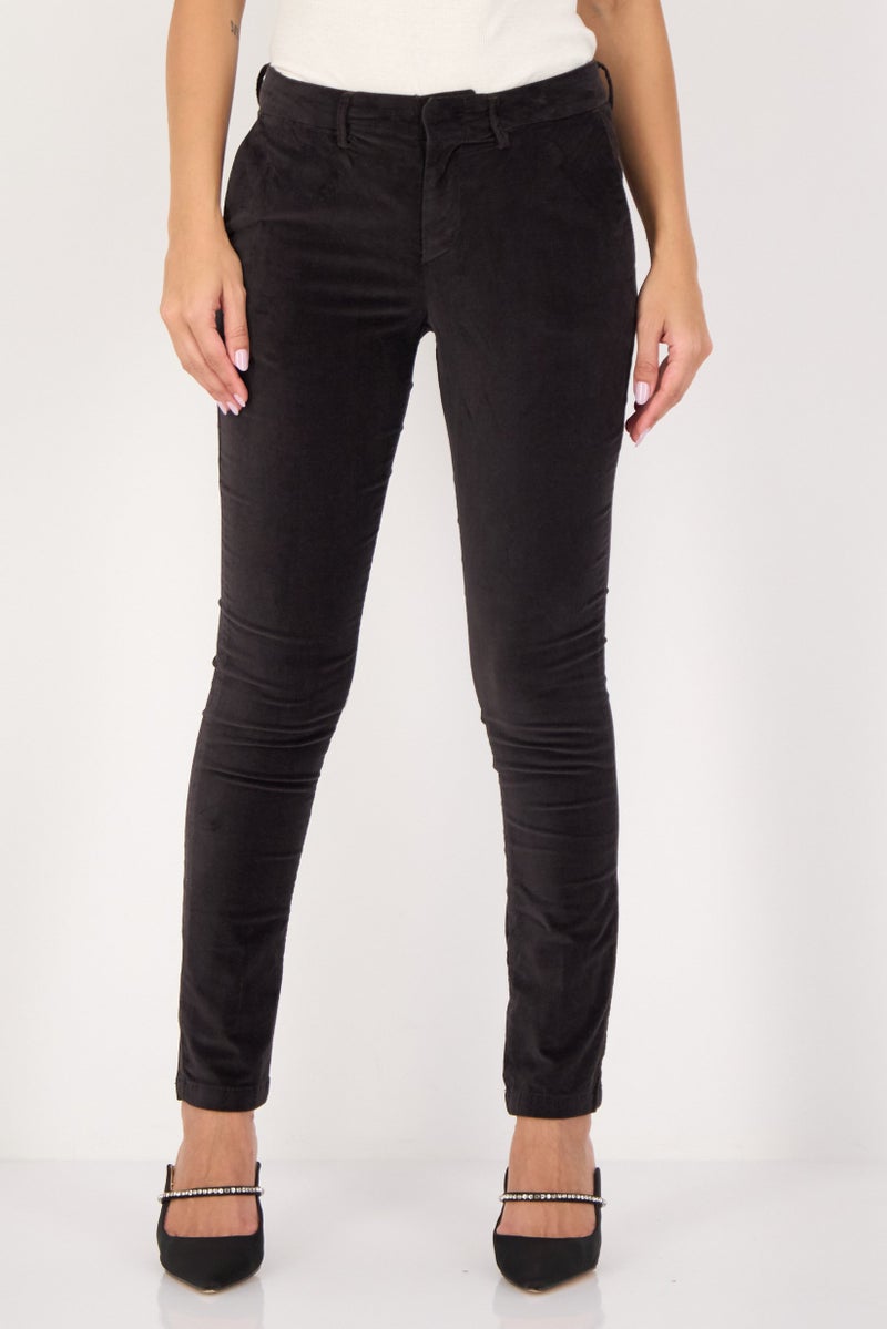 Reiko Women Regular Fit Solid Straight  Leg Pants, Black - Image 1