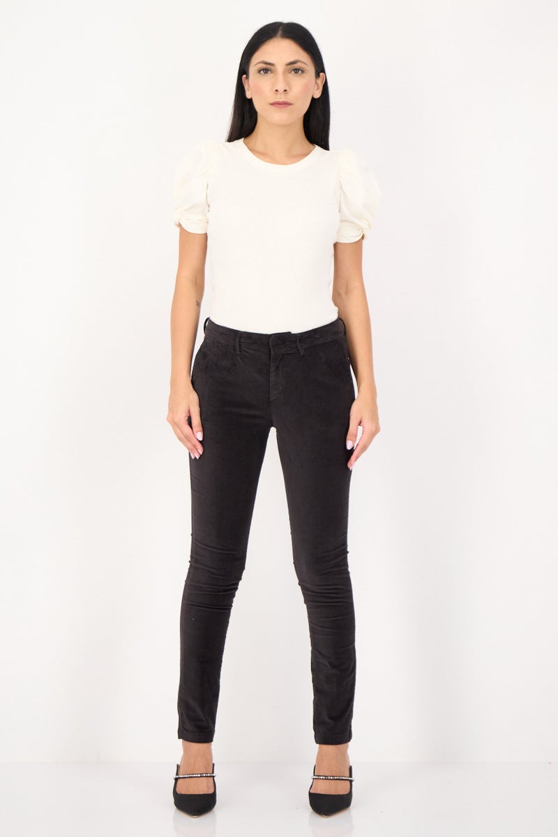 Reiko Women Regular Fit Solid Straight  Leg Pants, Black - Image 4
