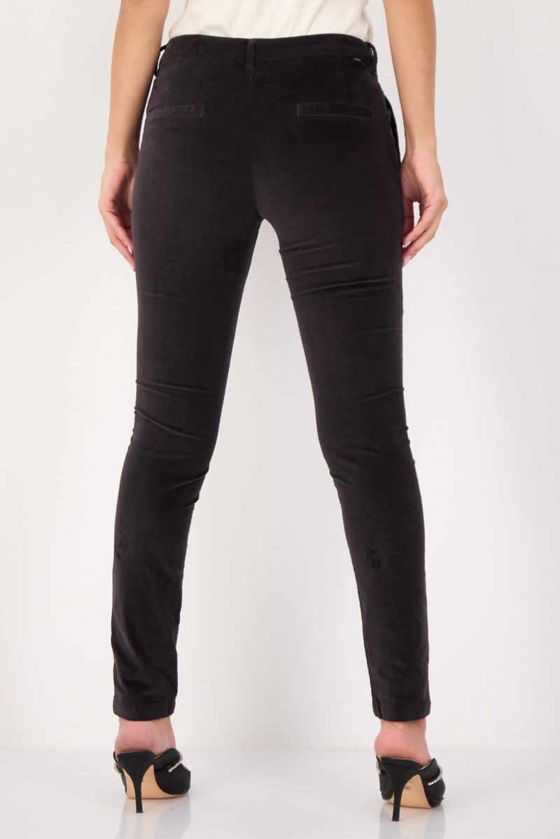Reiko Women Regular Fit Solid Straight  Leg Pants, Black - Image 3