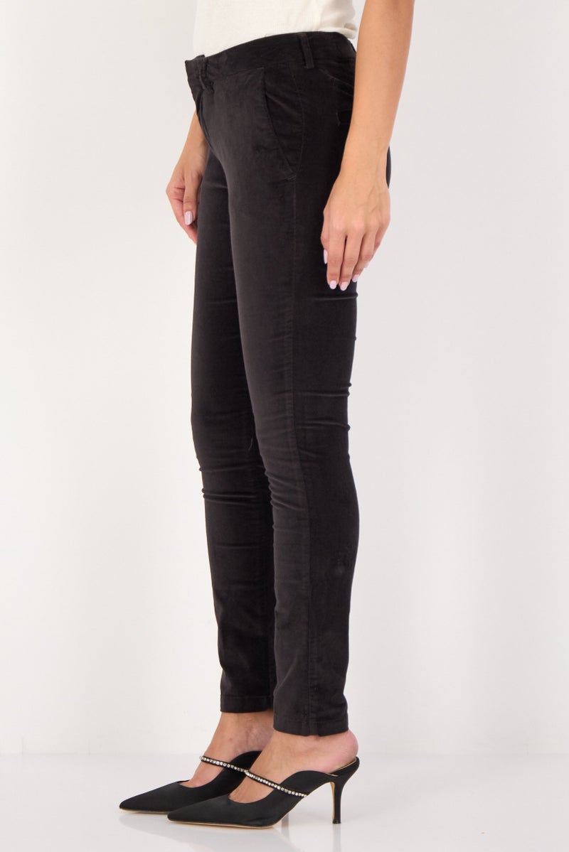 Reiko Women Regular Fit Solid Straight  Leg Pants, Black - Image 2